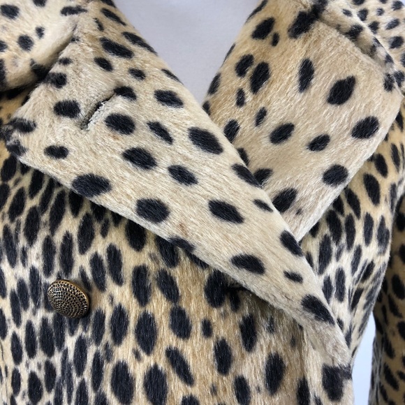 SOLD VTG Faux Fur Cheetah Print Long Coat - Picture 14 of 16